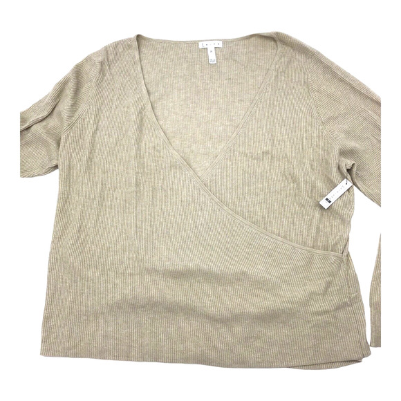 Leith Women’s Plus Size 3X Beige V-Neck Wrap Sweater Ribbed Stretch Modal NWOT - Picture 8 of 11